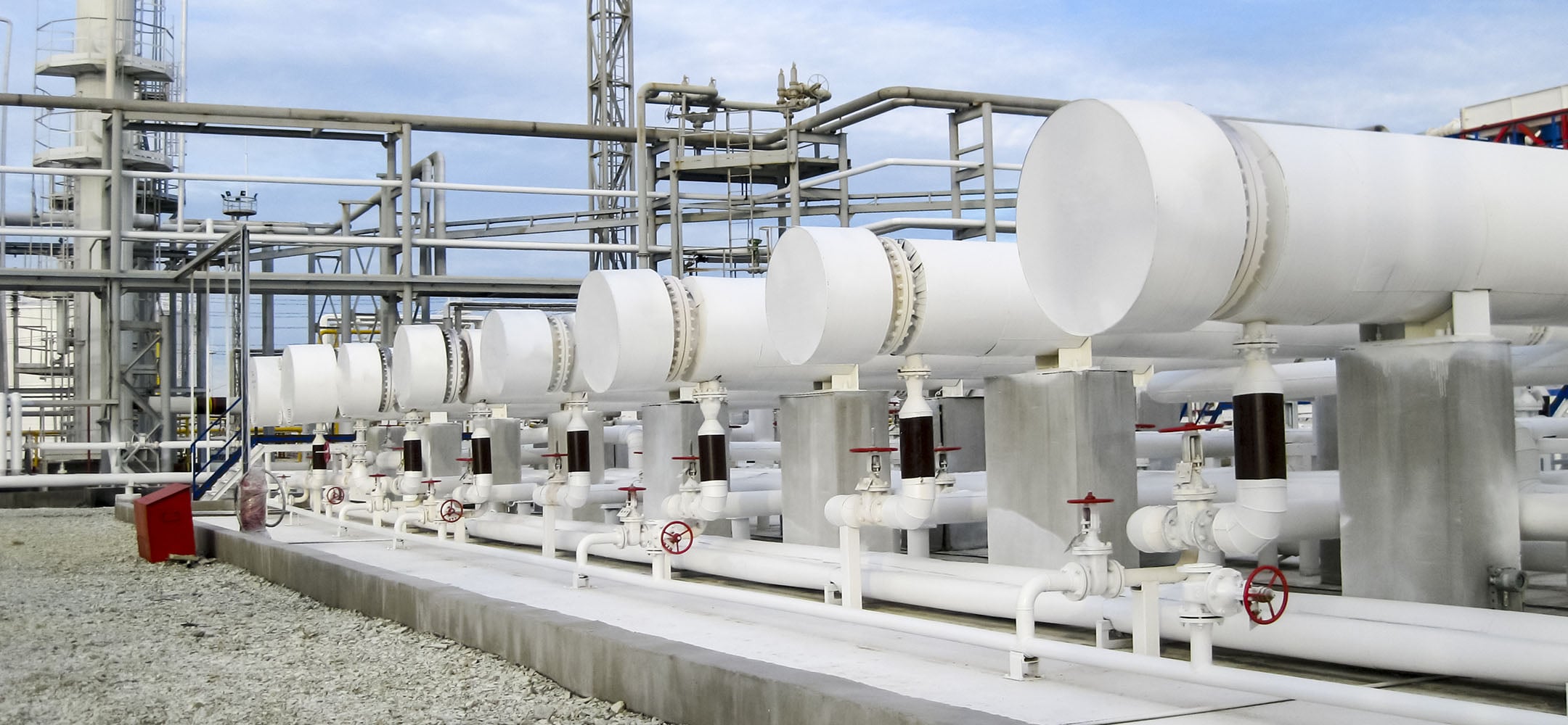 Heat Exchangers In A Refinery. The Equipment For Oil Refining. Heat Exchanger